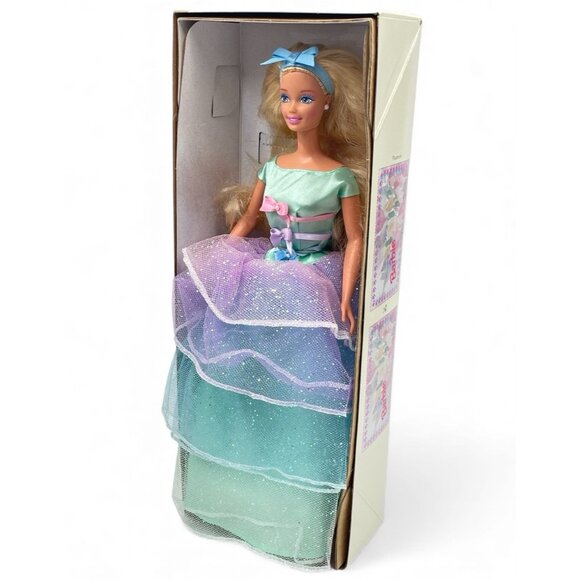 Vtg Barbie Spring Tea Party Avon Exclusive Collector Doll Blonde Green Eyes NIB - Picture 6 of 12